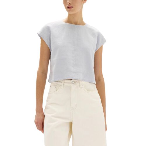 Assembly Label Tori Linen Top Blue Haze